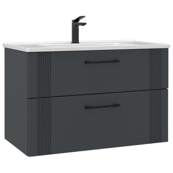 Dulap cu lavoar Orka Bari 100 Pe perete / LPAL / Anthracite photo 1