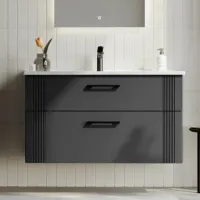 Dulap cu lavoar Orka Bari 100 Pe perete / LPAL / Anthracite photo 3