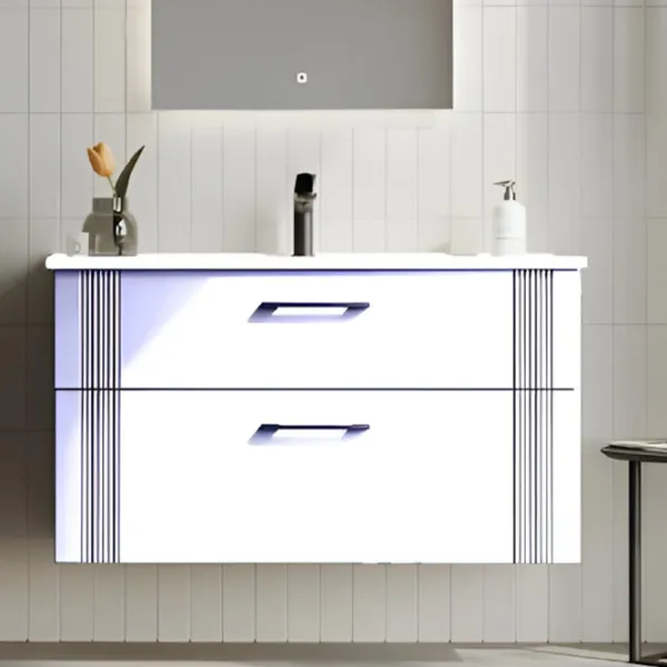 Dulap cu lavoar Orka Bari 100 Pe perete / LPAL / White photo 4