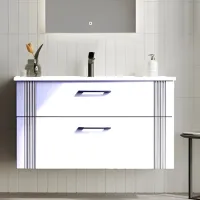 Dulap cu lavoar Orka Bari 100 Pe perete / LPAL / White photo 4