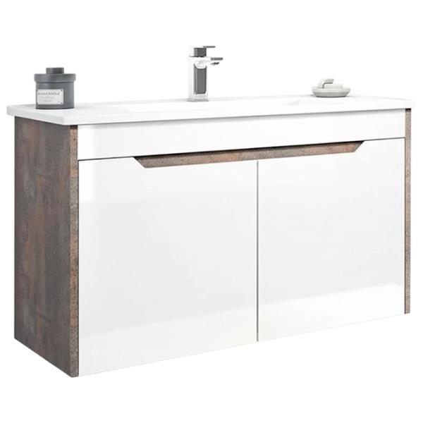 Dulap cu lavoar Orka Lago 85 Pe perete / MDF / White photo 1