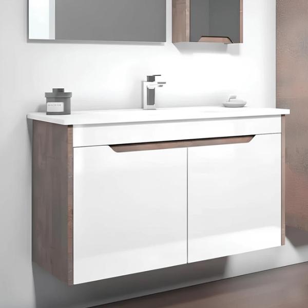 Dulap cu lavoar Orka Lago 85 Pe perete / MDF / White photo 3