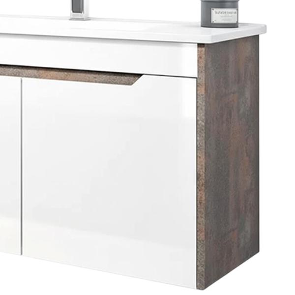 Dulap cu lavoar Orka Lago 85 Pe perete / MDF / White photo 4