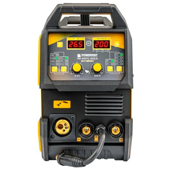 Сварочный аппарат Powermat PM-IMGTS-200LN 220 В Полуавтомат MMA, MIG, MAG, TIG, LIFT / Желтый photo 2