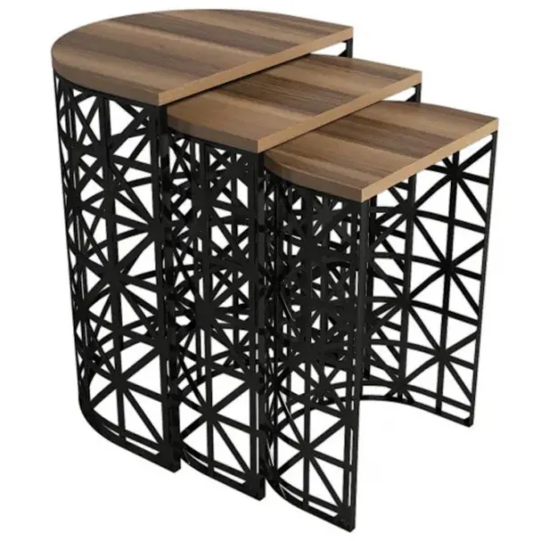 Set măsuțe de cafea Trendy Ferforje GTR000689 Brown photo 1