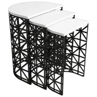 Set măsuțe de cafea Trendy Ferforje GTR000690 White