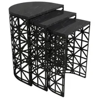 Set măsuțe de cafea Trendy Ferforje GTR000685 Marmura Black