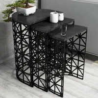 Set măsuțe de cafea Trendy Ferforje GTR000685 Marmura Black photo 2