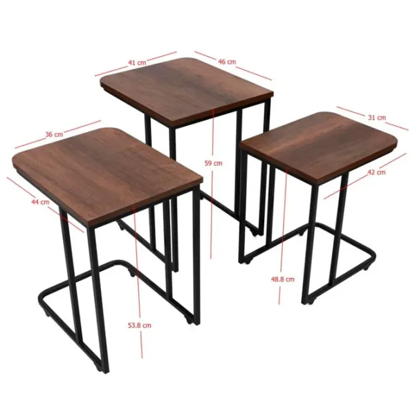 Set măsuțe de cafea Trendy Zigon GTR000916 Brown photo 9