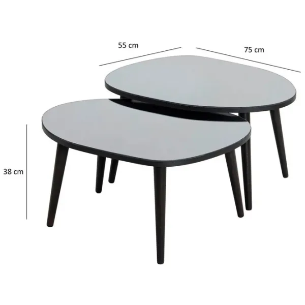 Set măsuțe de cafea Trendy Gusto GTR001617 Black photo 6