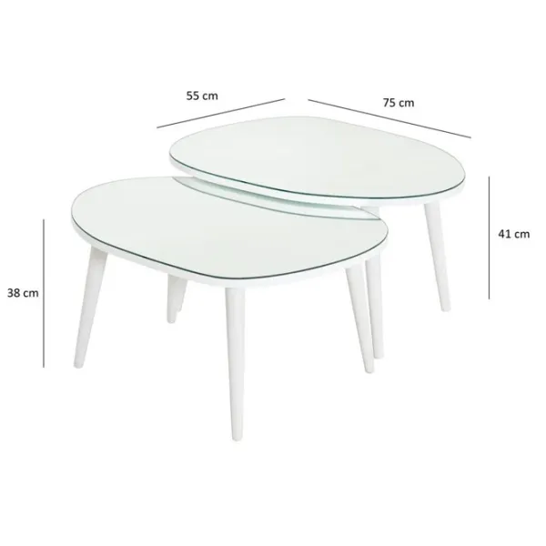 Set măsuțe de cafea Trendy Gusto GTR001618 White photo 6