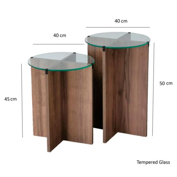 Set măsuțe de cafea Trendy Crin GTR001612 Brown photo 10