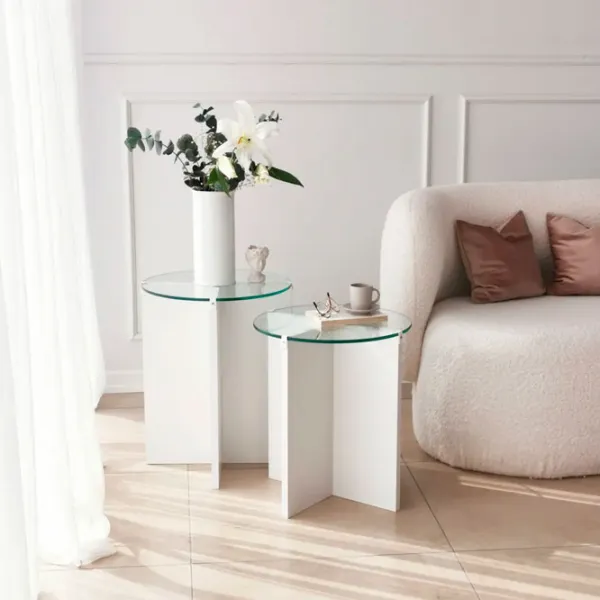 Set măsuțe de cafea Trendy Crin GTR001613 White photo 2