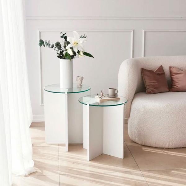 Set măsuțe de cafea Trendy Crin GTR001613 White photo 2