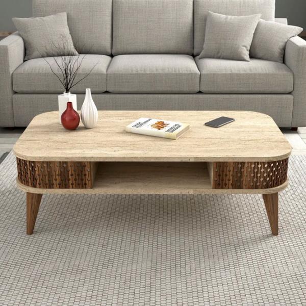 Măsuță de cafea Trendy Eylul GTR006137 Travertine photo 3