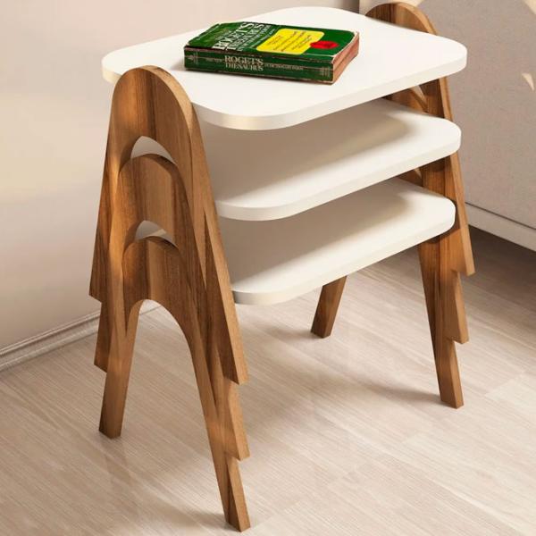 Set măsuțe de cafea Trendy Paris GTR000582 Cream photo 2
