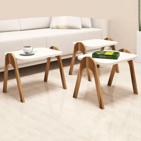 Set măsuțe de cafea Trendy Paris GTR000582 Cream photo 3