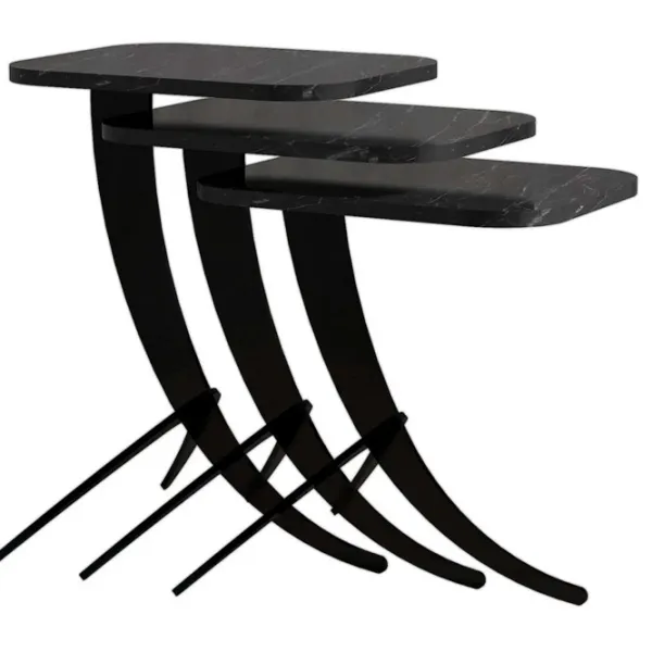 Set măsuțe de cafea Trendy Pion GTR000655 Black photo 1