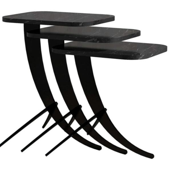 Set măsuțe de cafea Trendy Pion GTR000655 Black photo 1