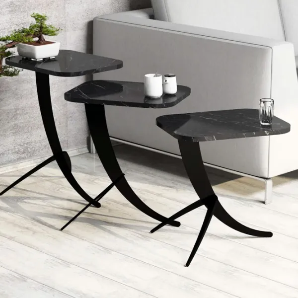 Set măsuțe de cafea Trendy Pion GTR000655 Black photo 4
