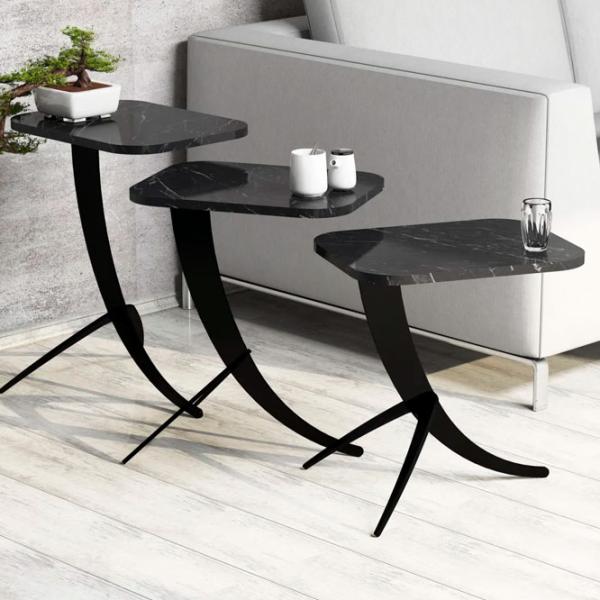 Set măsuțe de cafea Trendy Pion GTR000655 Black photo 4
