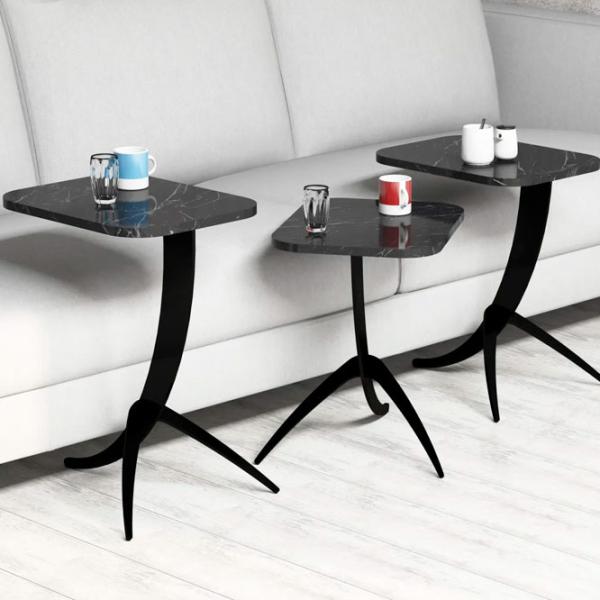 Set măsuțe de cafea Trendy Pion GTR000655 Black photo 5