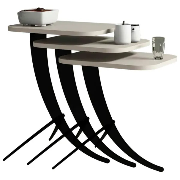 Set măsuțe de cafea Trendy Pion GTR000656 Cream photo 1