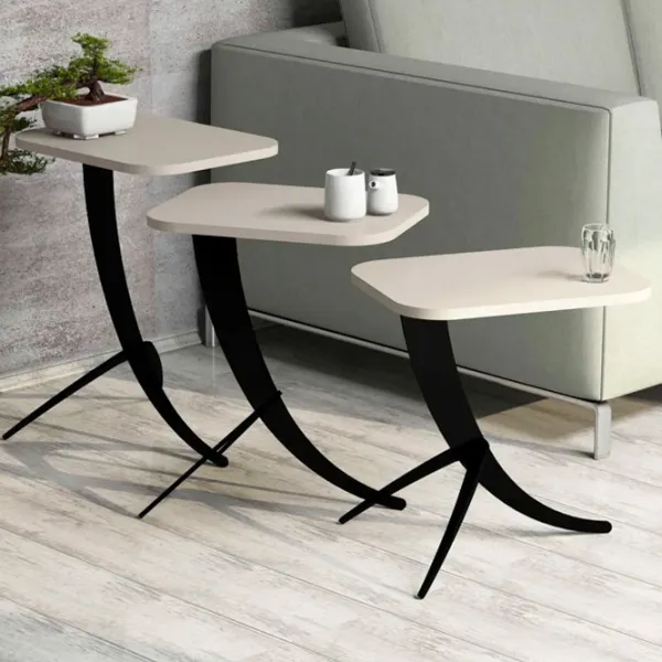 Set măsuțe de cafea Trendy Pion GTR000656 Cream photo 3