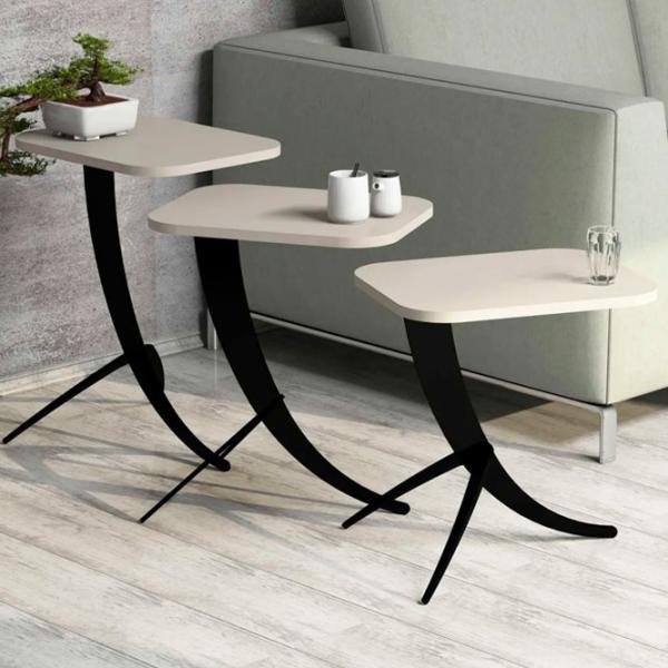 Set măsuțe de cafea Trendy Pion GTR000656 Cream photo 3