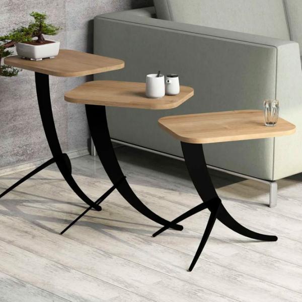 Set măsuțe de cafea Trendy Pion GTR000657 Stejar Sonoma photo 2