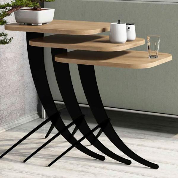 Set măsuțe de cafea Trendy Pion GTR000657 Stejar Sonoma photo 3