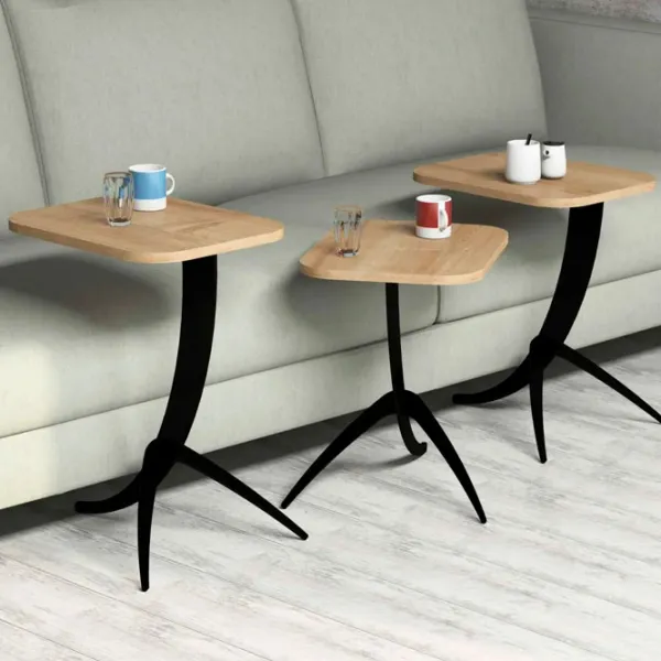 Set măsuțe de cafea Trendy Pion GTR000657 Stejar Sonoma photo 4