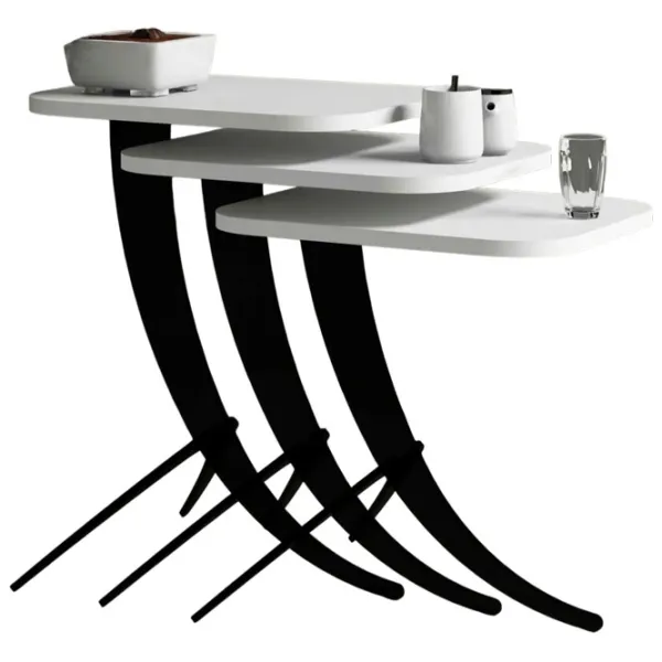 Set măsuțe de cafea Trendy Pion GTR000659 White photo 1