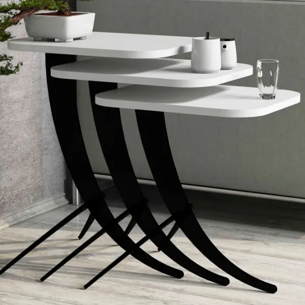 Set măsuțe de cafea Trendy Pion GTR000659 White photo 2
