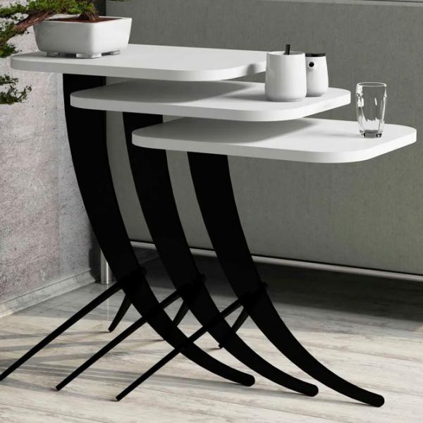 Set măsuțe de cafea Trendy Pion GTR000659 White photo 2