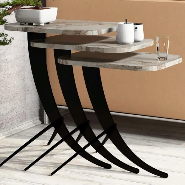 Set măsuțe de cafea Trendy Pion GTR000660 Marmura White photo 2