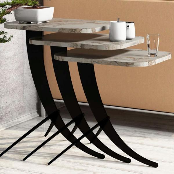 Set măsuțe de cafea Trendy Pion GTR000660 Marmura White photo 2