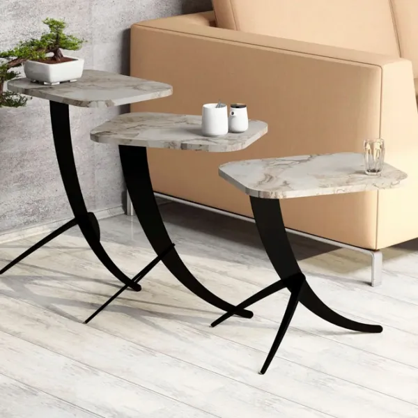 Set măsuțe de cafea Trendy Pion GTR000660 Marmura White photo 3