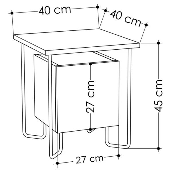 Тумбочки Trendy Acres Nightstand 45 x 40 x 40см / Металл / Black photo 5