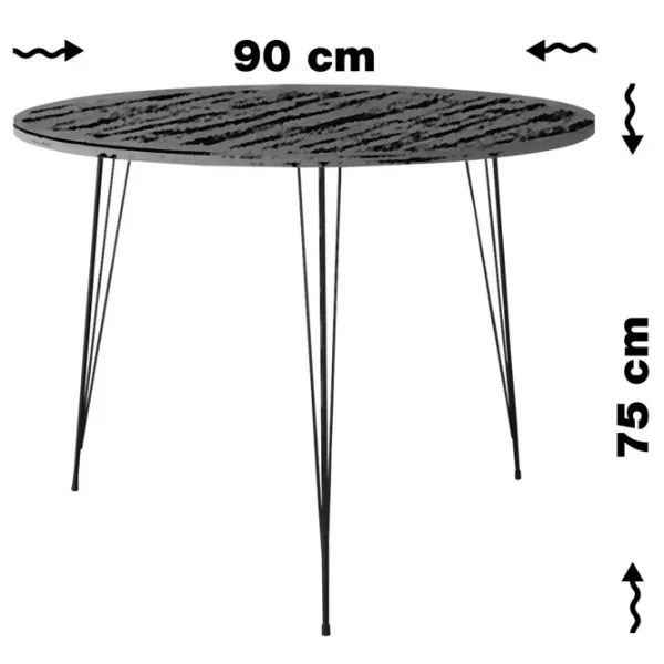 Masă de bucătărie fixă Trendy Sandalf PAL/ Black photo 6