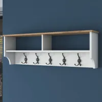 Raft Trendy Sala Stand P2 PAL / Alb-Stejar deschis photo 7