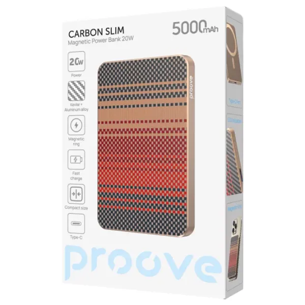 Power Bank Proove Carbon Slim 5000 мАч/ Бежевый photo 5