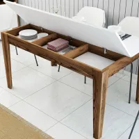 Кухонный стол зафиксированный Trendy Milan ДСП/ Белый photo 4