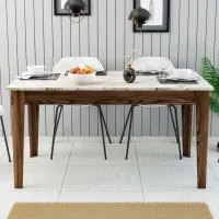 Кухонный стол зафиксированный Trendy Milan ДСП/ Marmura White photo 5