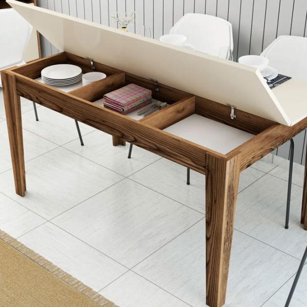Masă de bucătărie fixă Trendy Milan PAL/ Cream photo 5
