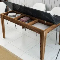 Кухонный стол зафиксированный Trendy Milan ДСП/ Marmura Black photo 5