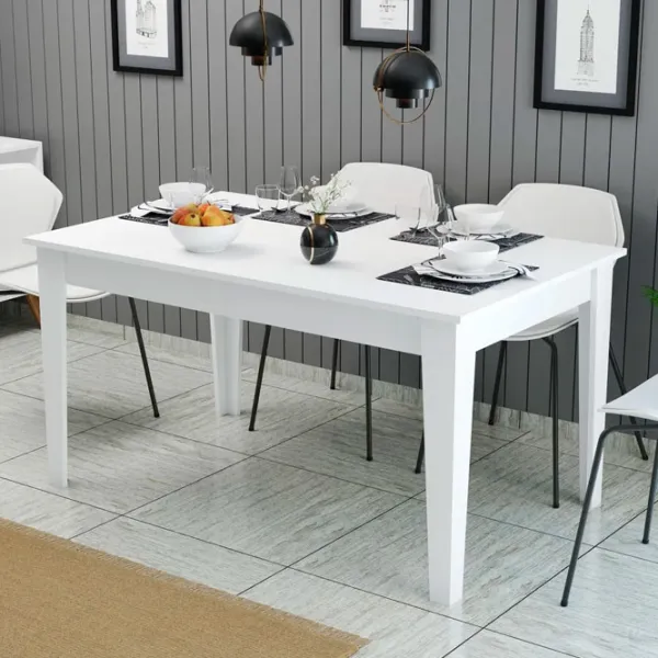 Masă de bucătărie fixă Trendy Milan PAL/ White photo 2
