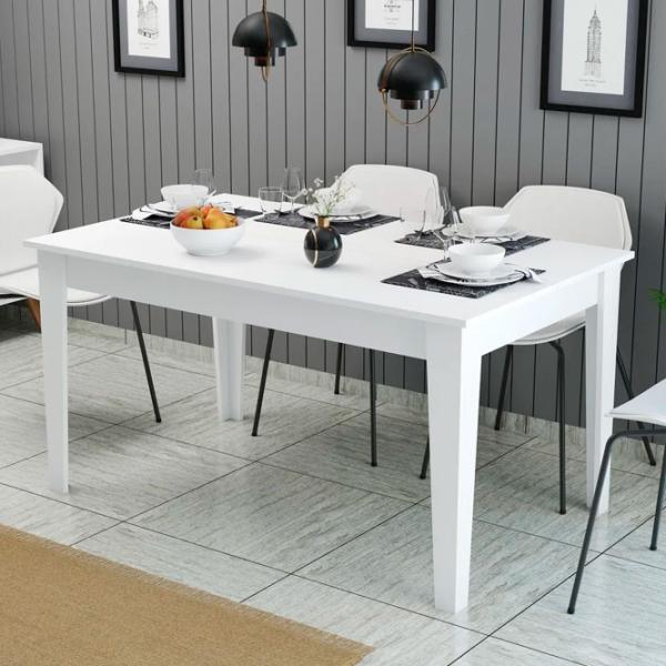 Masă de bucătărie fixă Trendy Milan PAL/ White photo 2