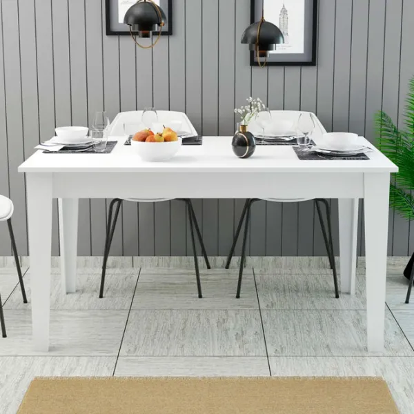 Masă de bucătărie fixă Trendy Milan PAL/ White photo 3