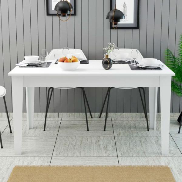 Masă de bucătărie fixă Trendy Milan PAL/ White photo 3